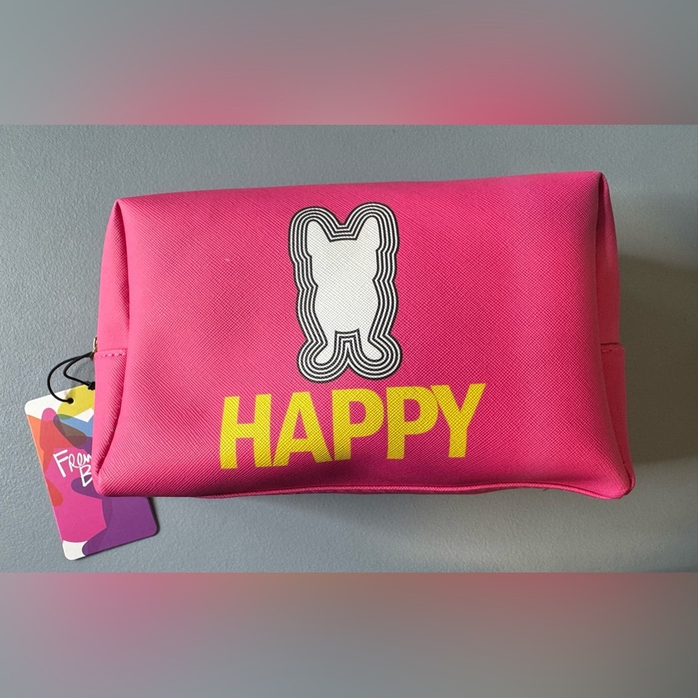 French bull Pink Happy Women's cosmetic Bag